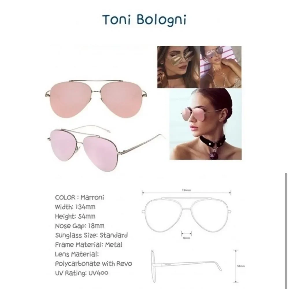 Stylish Gold and Pink Aviator Sunglasses PERVERSE Toni Bologni Mirrored LIKE NEW